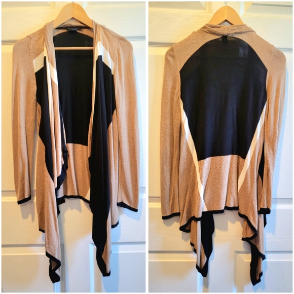Inc Color Blocked Waterfall Open Cardigan - Picture 2 of 13